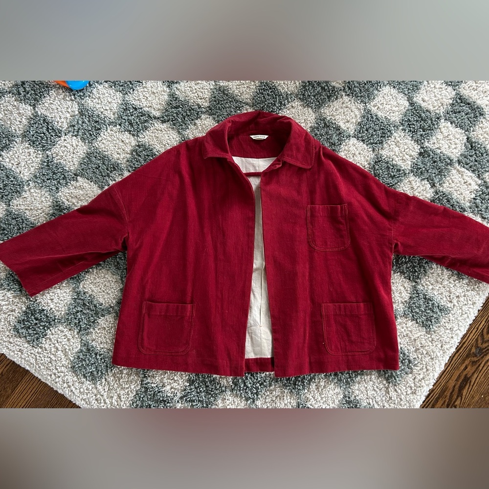 Red Corduroy Swing Coat
